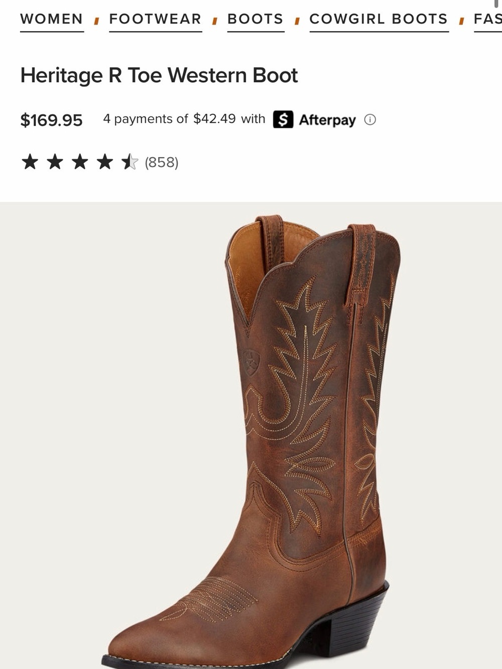 Ariat Suede Western Boot in Tan